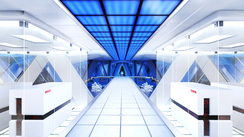 Futuristic Corridor — White