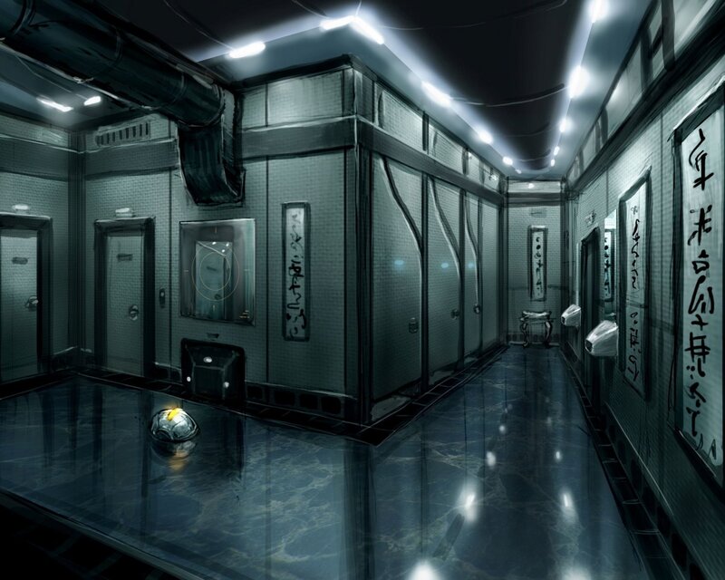 futuristic corridor with robotic sphere