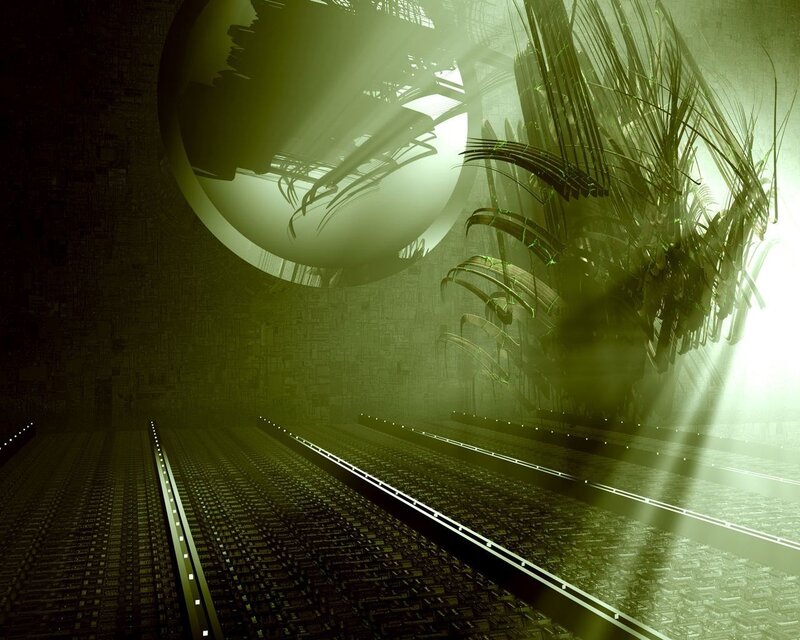 Futuristic Corridor with Sphere