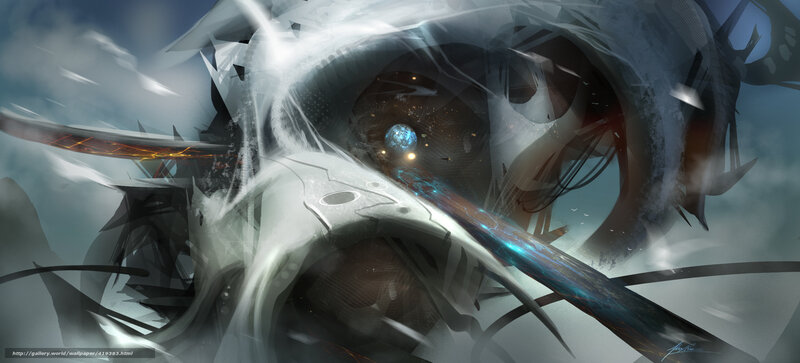 Futuristic creature with glowing eye