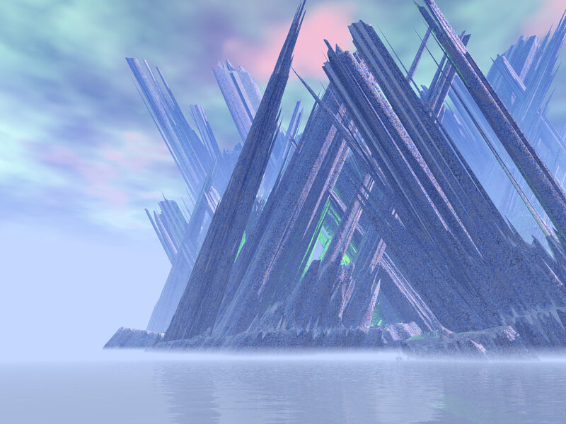 Futuristic crystalline structure