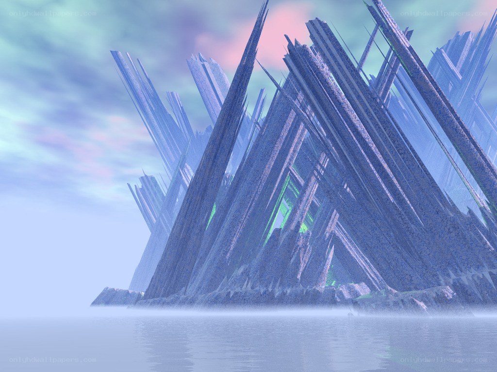 Futuristic crystalline structure