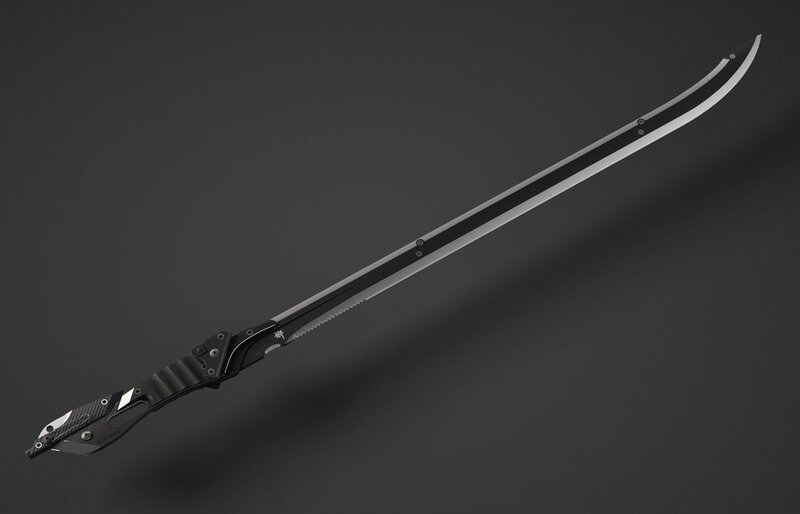 futuristic curved sword