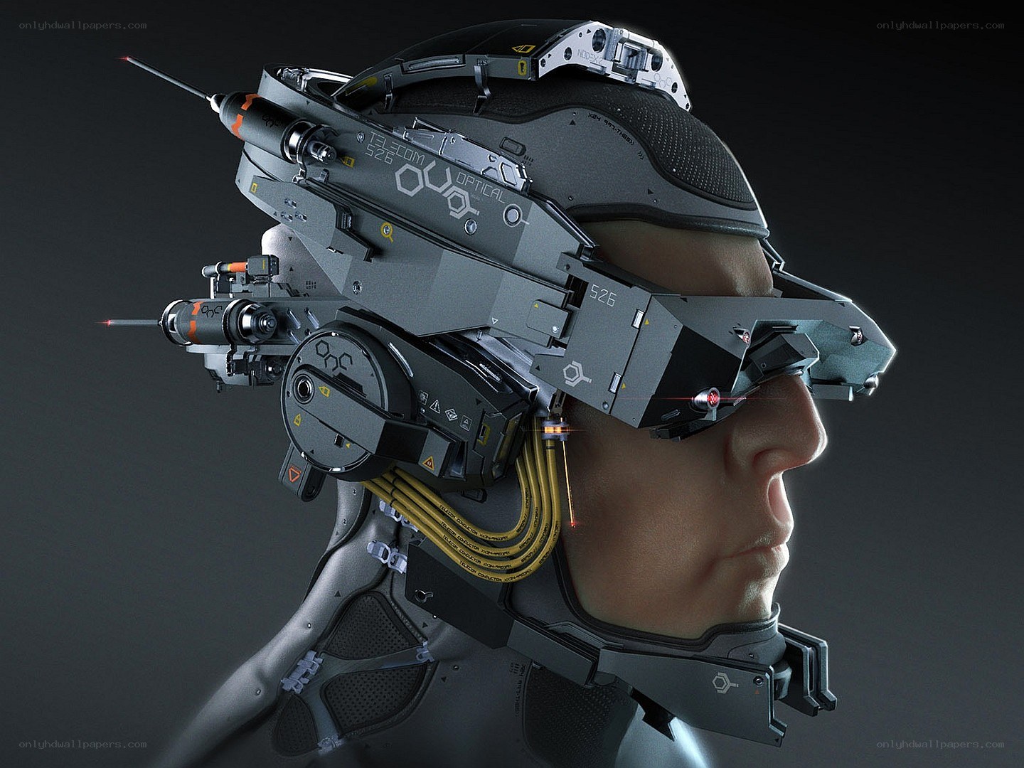 futuristic cybernetic helmet
