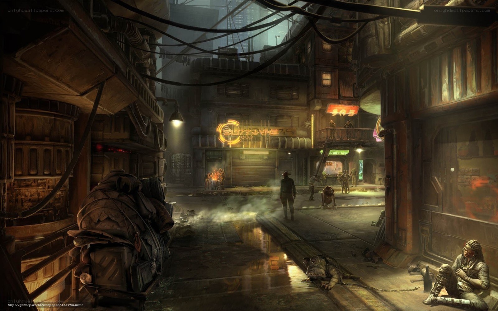 futuristic cyberpunk alley