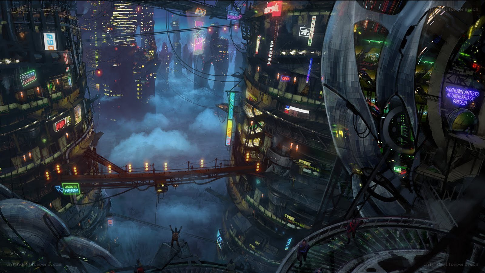 futuristic cyberpunk cityscape