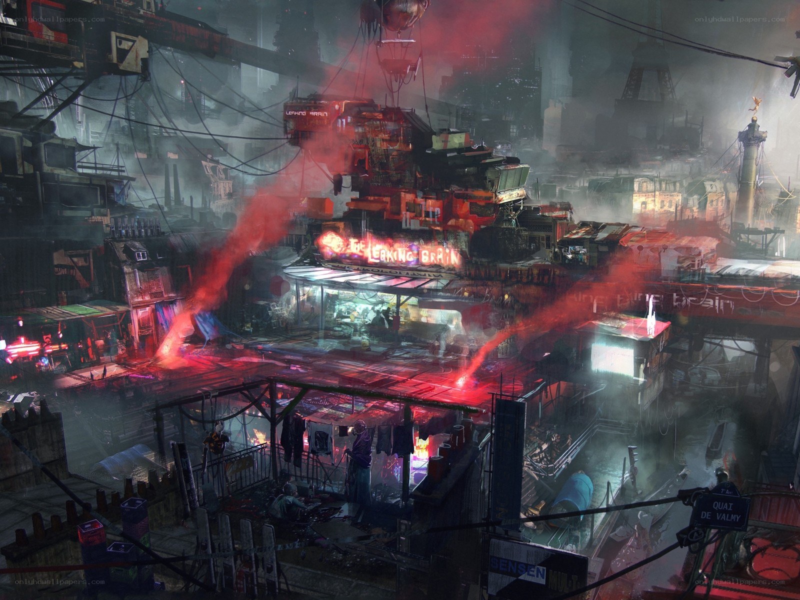 futuristic cyberpunk cityscape