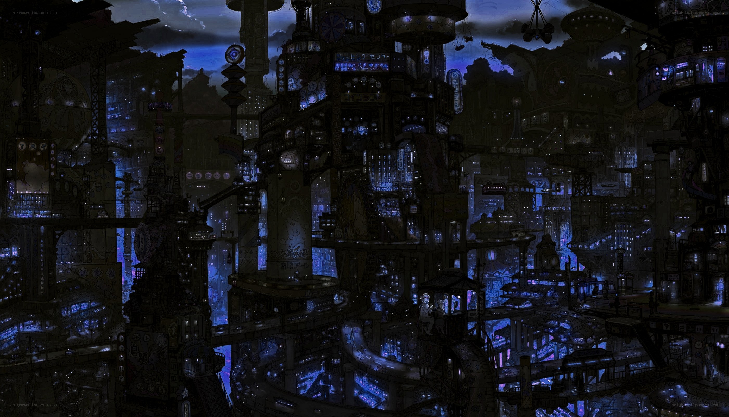 futuristic cyberpunk cityscape