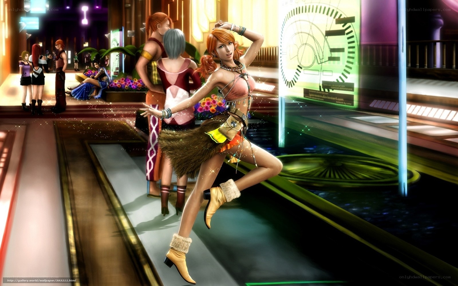 futuristic dancer in neon city