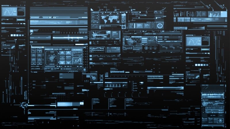 Futuristic Dashboard Interface — Black