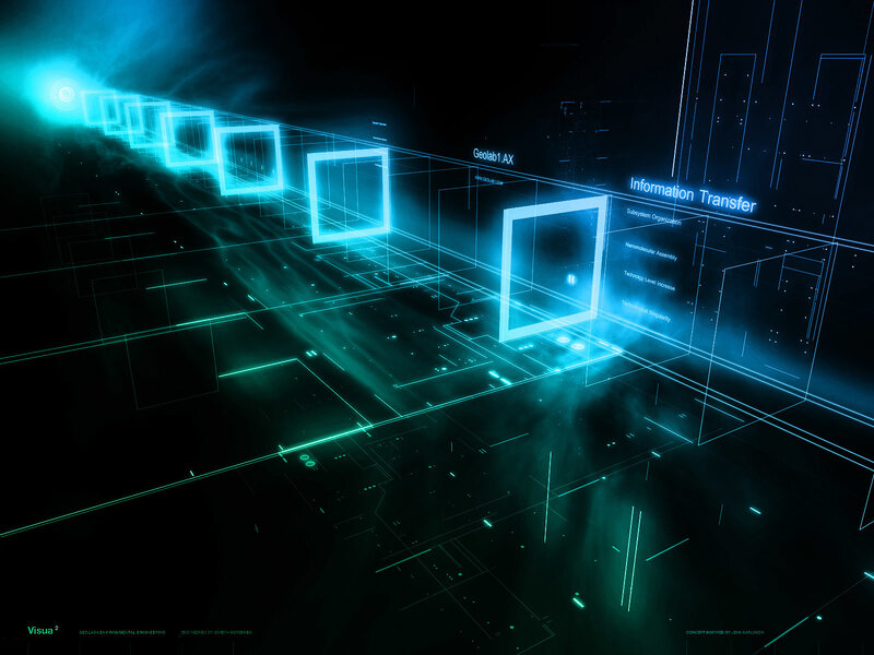 Futuristic data transfer visualization