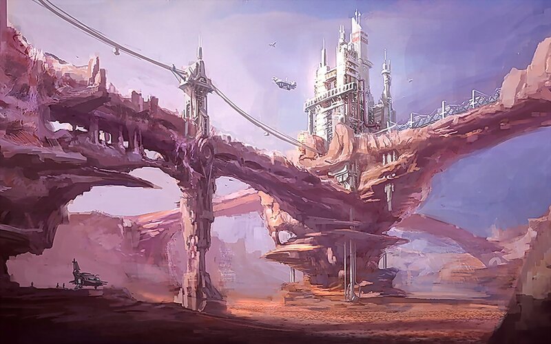 futuristic desert cityscape