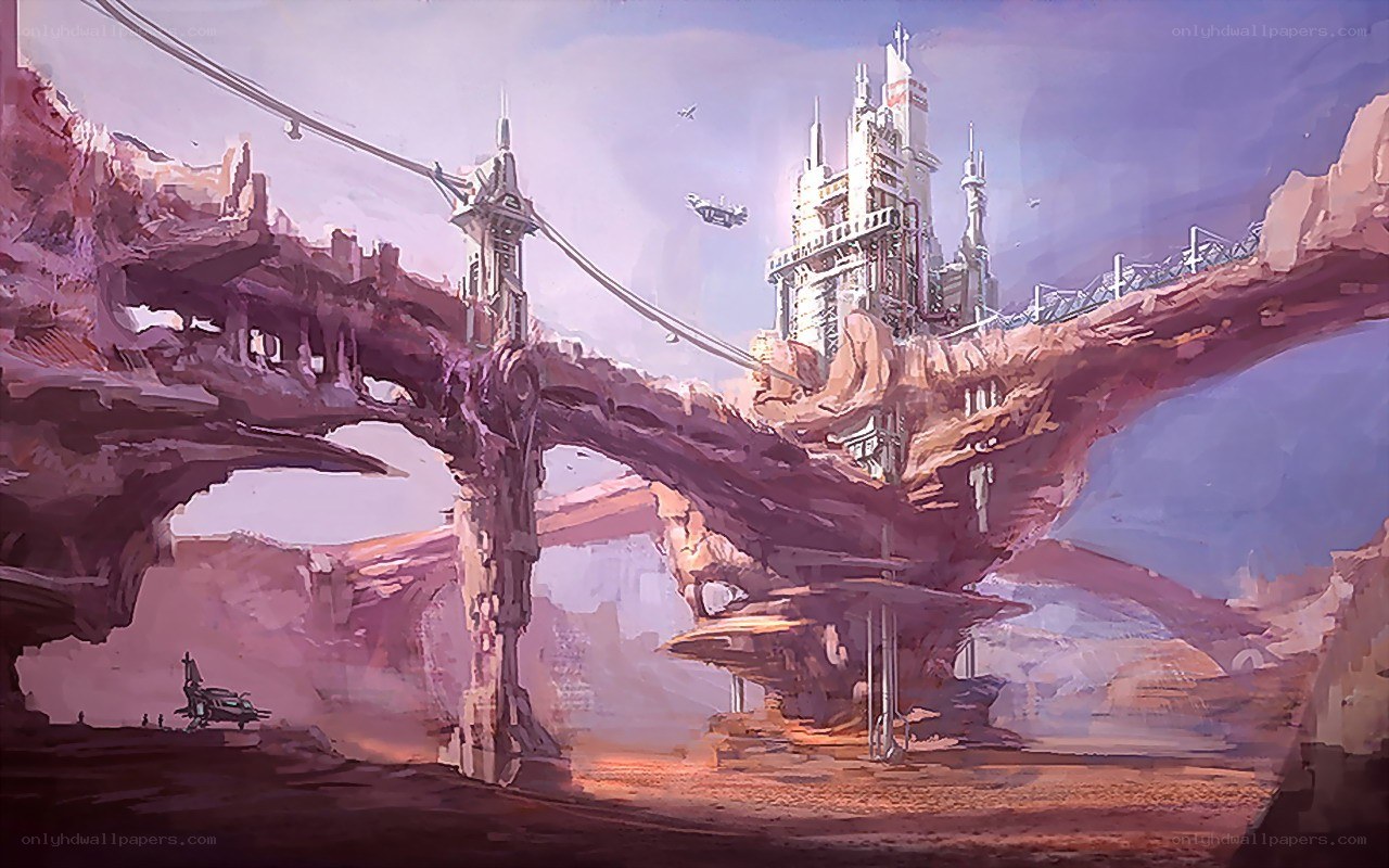 futuristic desert cityscape