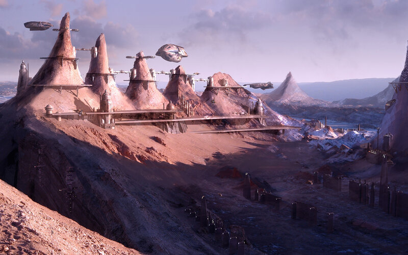 Futuristic desert colony