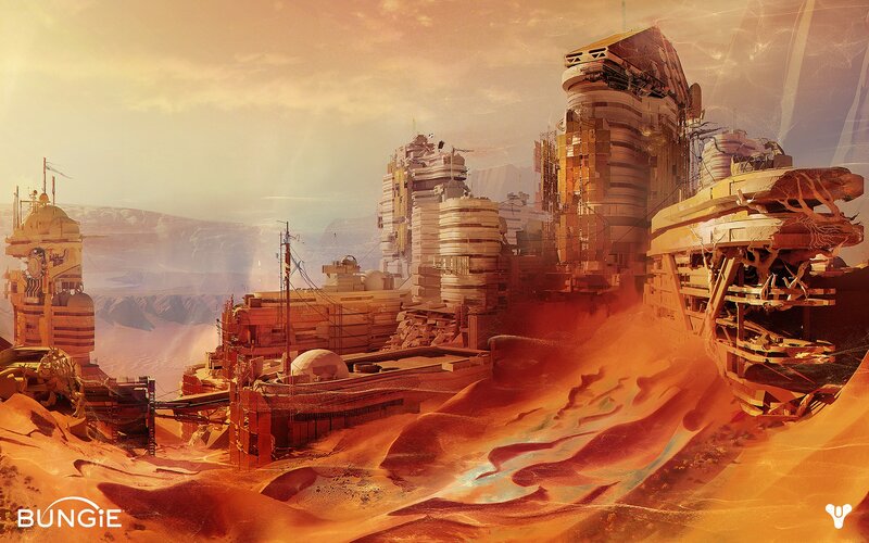 futuristic desert colony