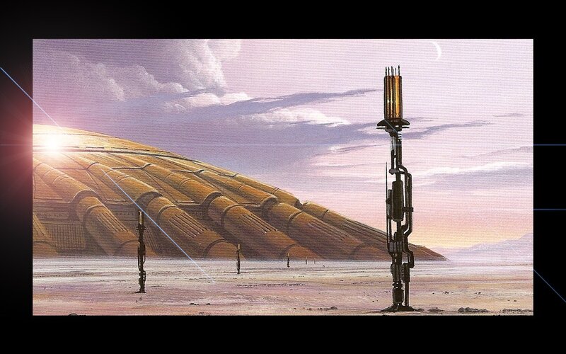 Futuristic desert landscape