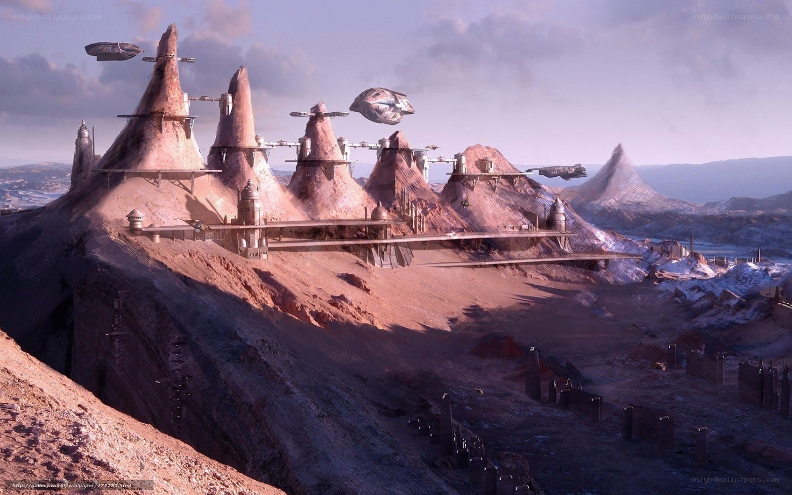 Futuristic desert space station