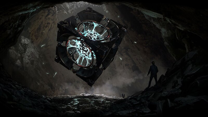 Futuristic Device in Cave