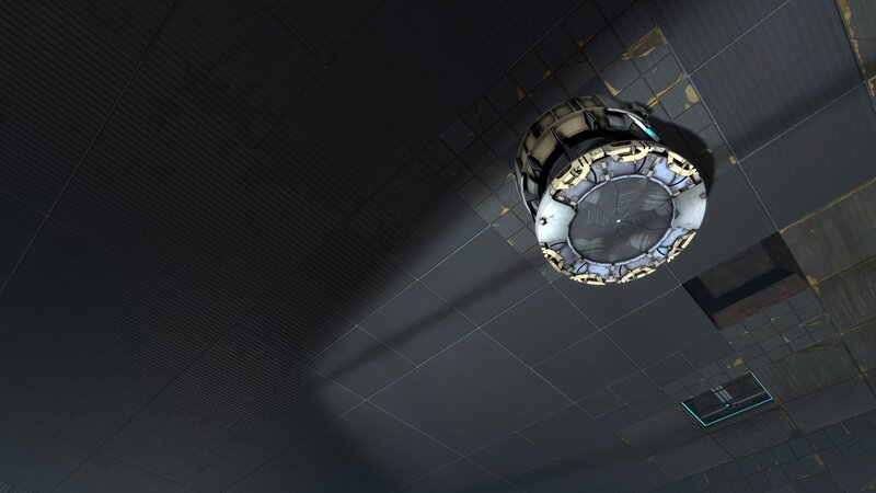 futuristic device on ceiling