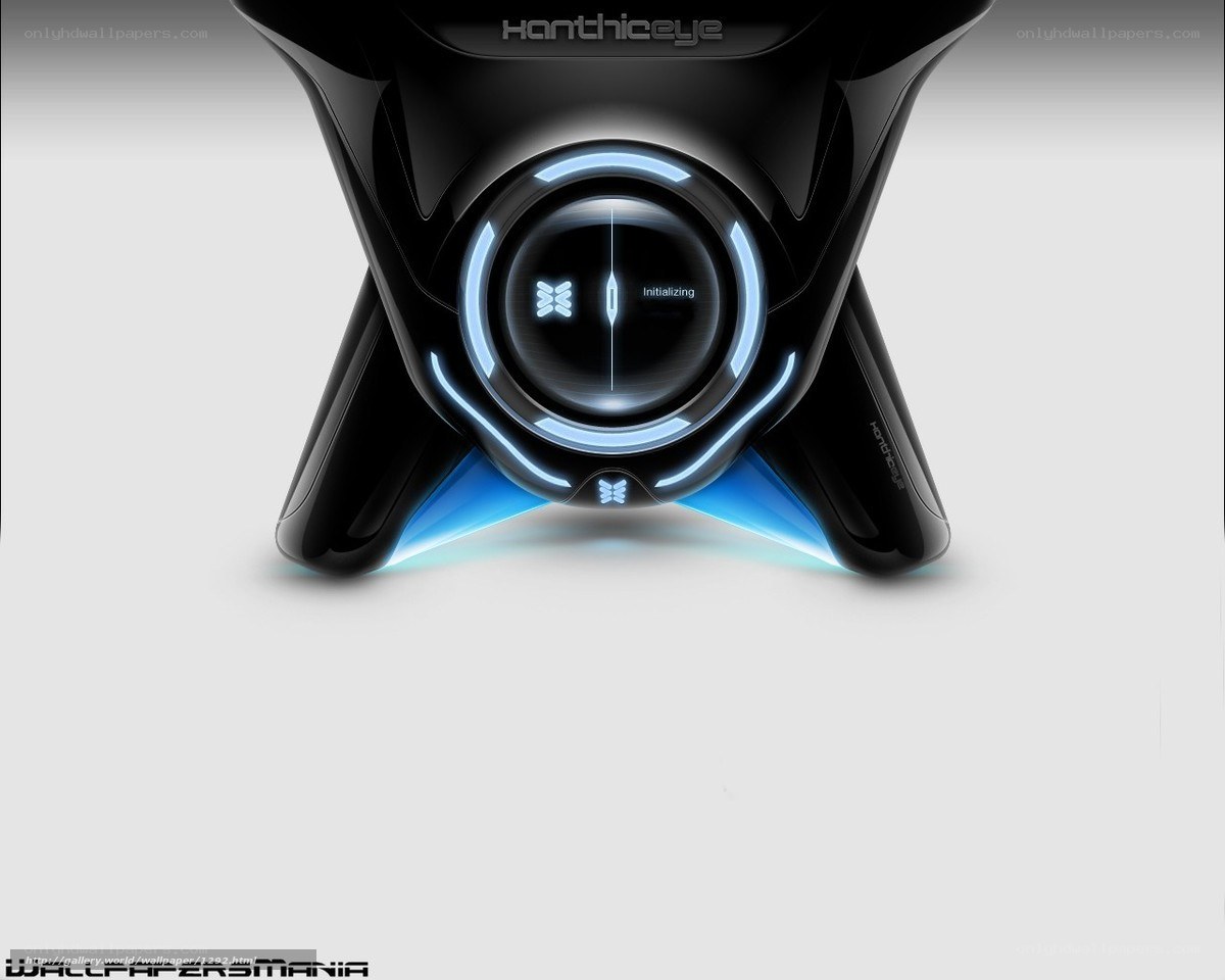 futuristic device with blue lights