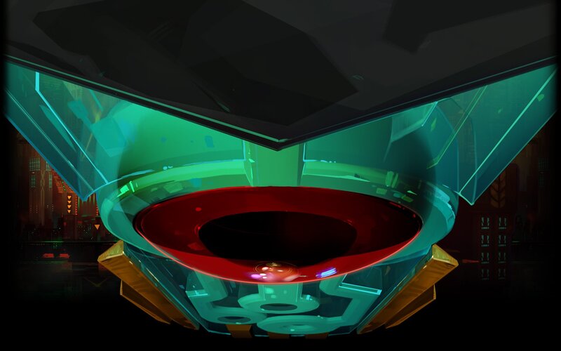 Futuristic Device with Red Core
