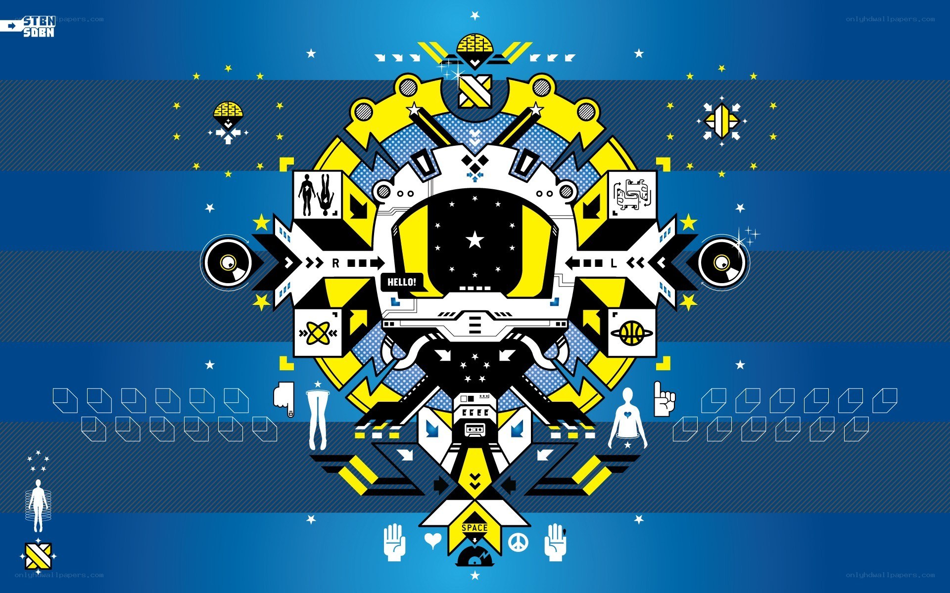 futuristic digital art collage