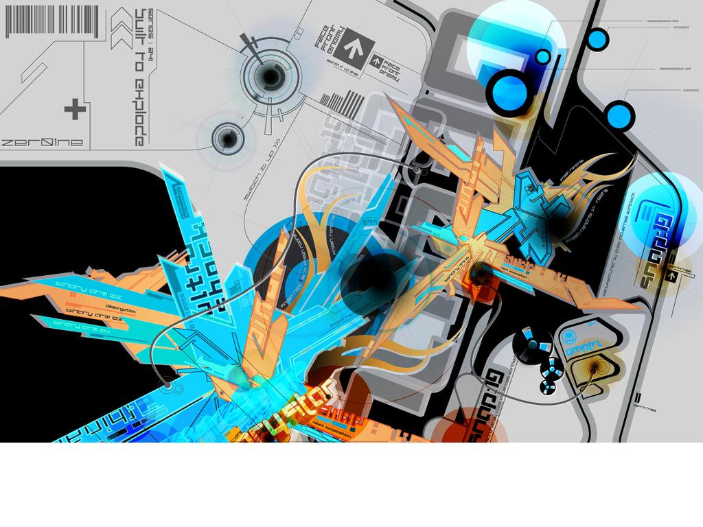 futuristic digital art collage