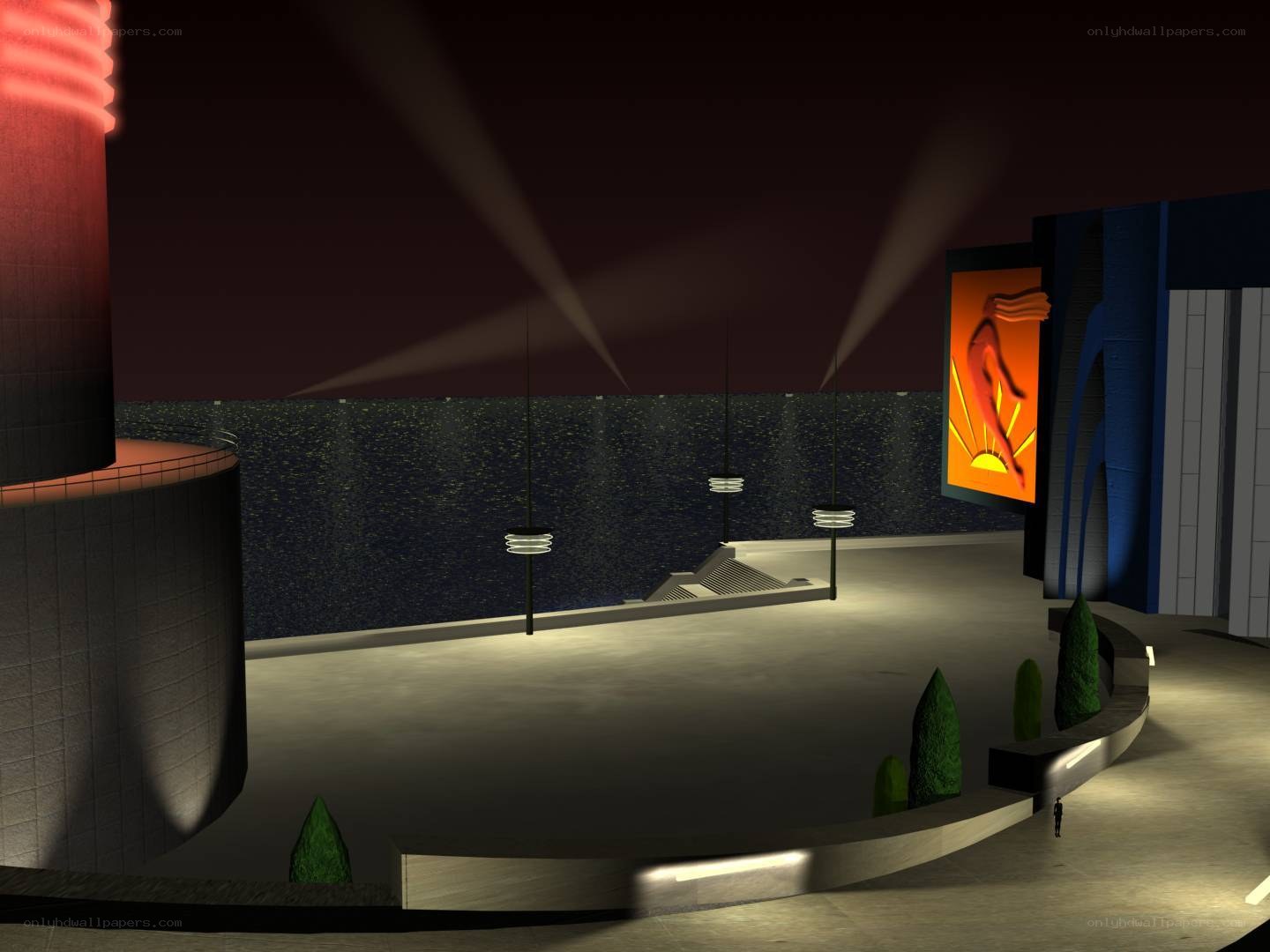 futuristic digital art scene