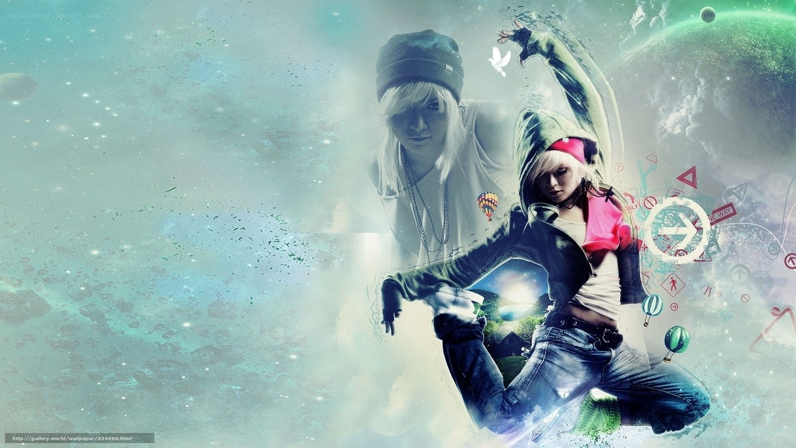 futuristic digital art with dancers