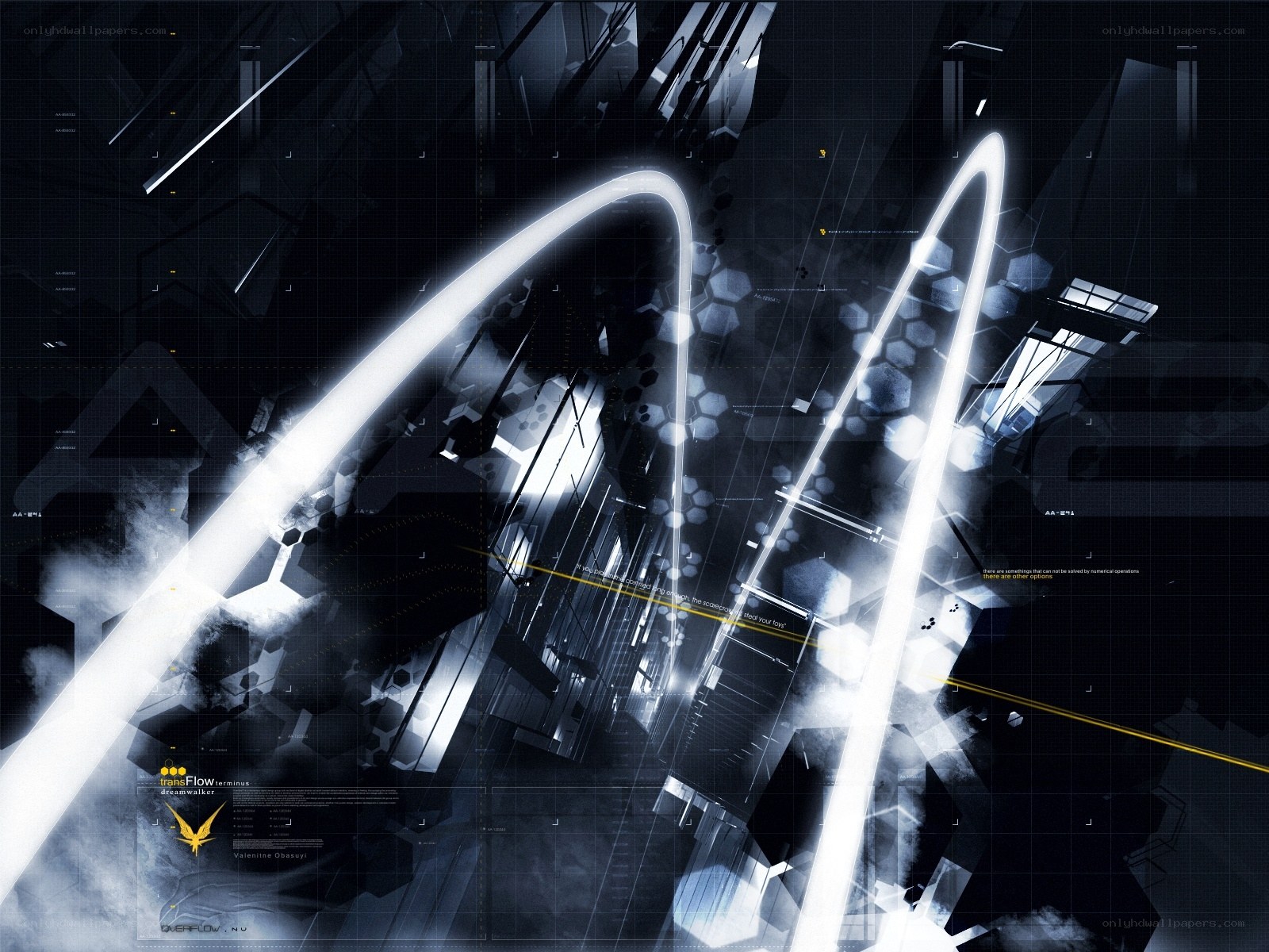 futuristic digital art with light beams