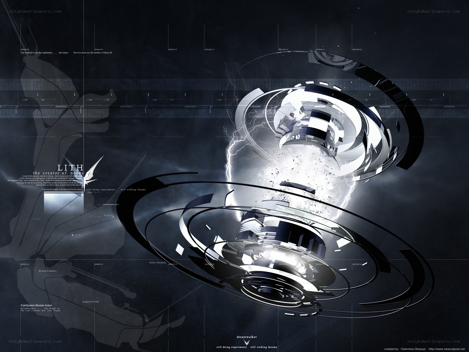 futuristic digital art with lightning