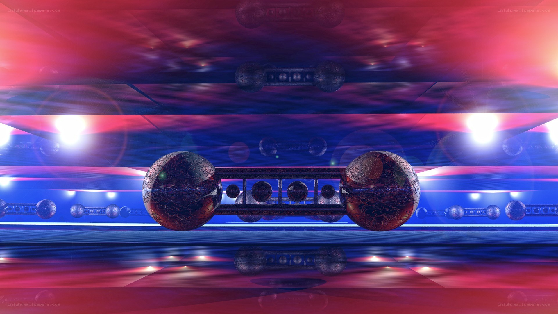 futuristic digital art with spheres