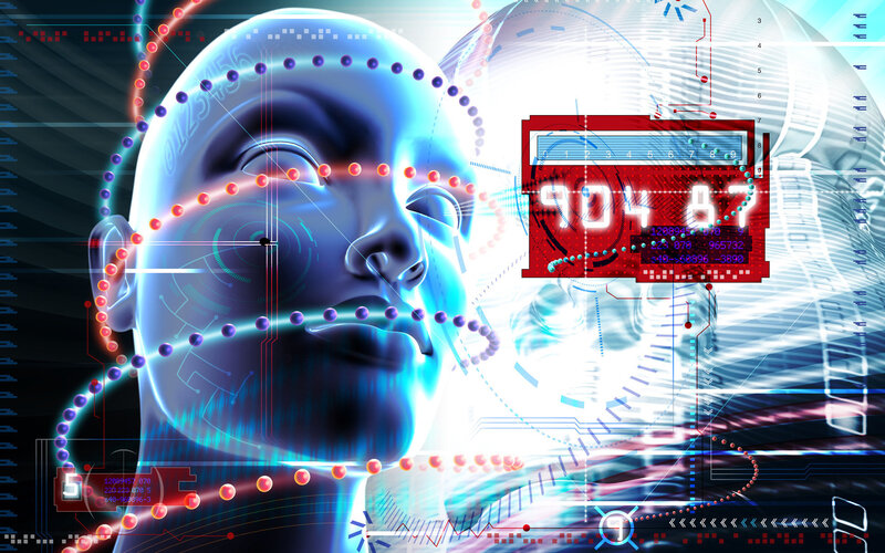 futuristic digital brain scan