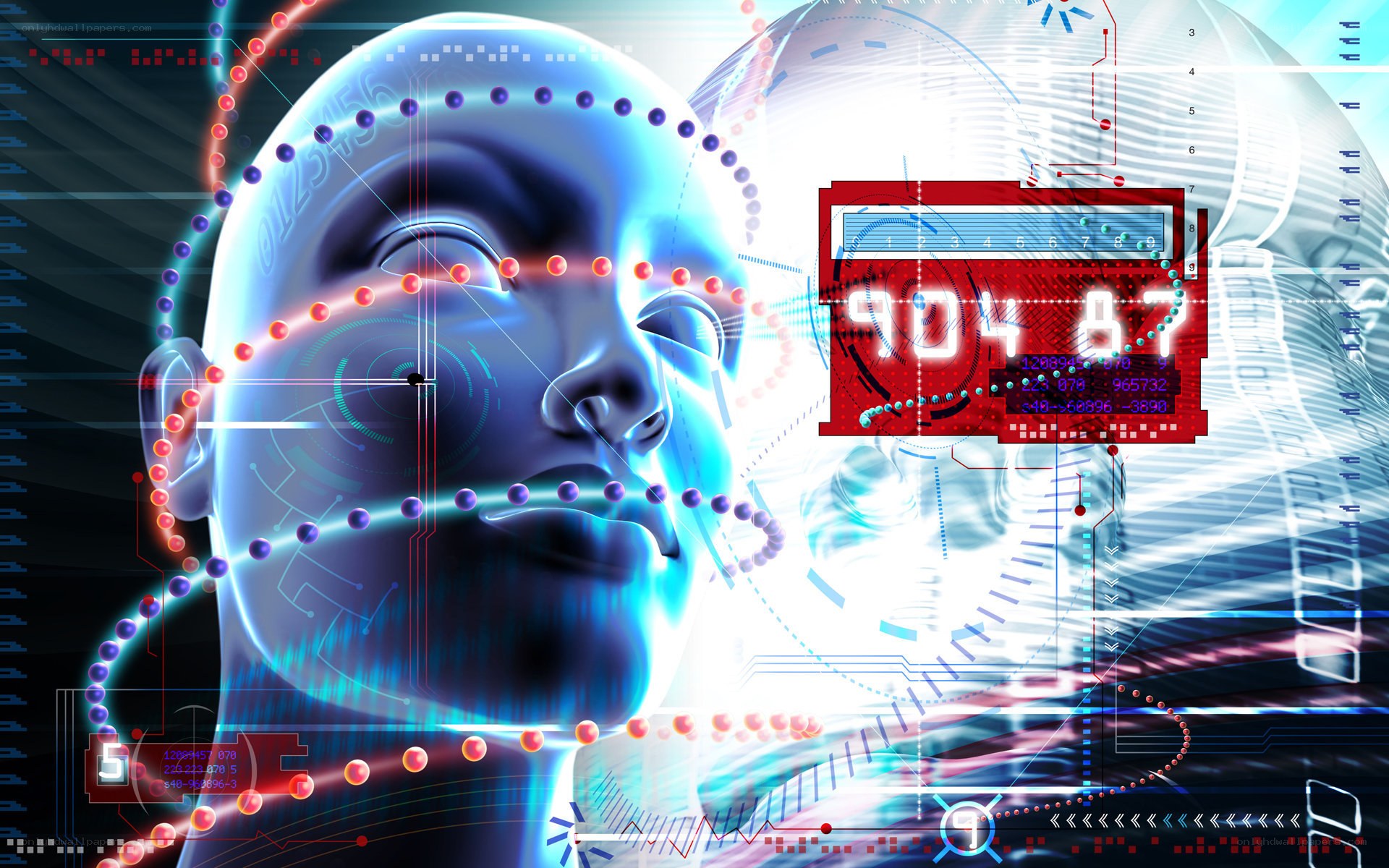 futuristic digital brain scan