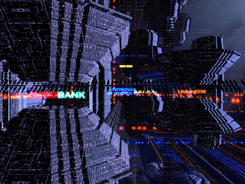 futuristic digital cityscape