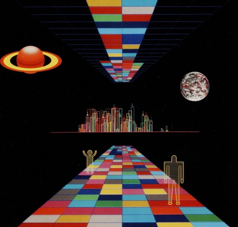 futuristic digital cityscape