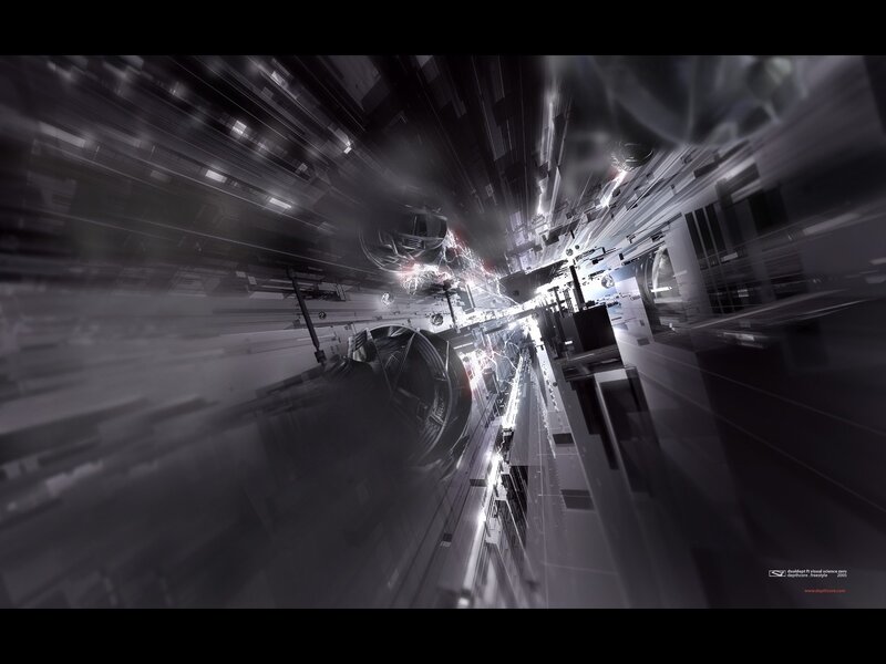 Futuristic Digital Corridor — Black