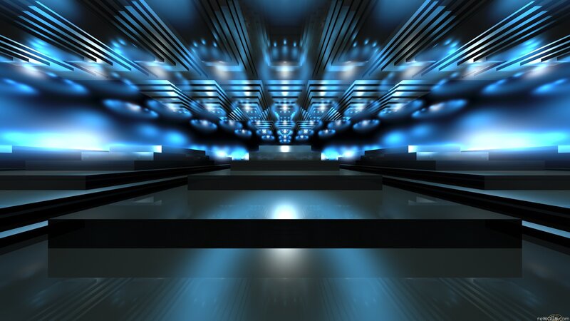 Futuristic Digital Corridor — Blue, Dramatic, Digital Art, Blue Lights