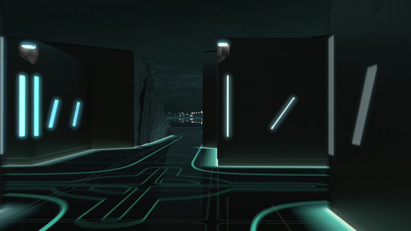 futuristic digital corridor