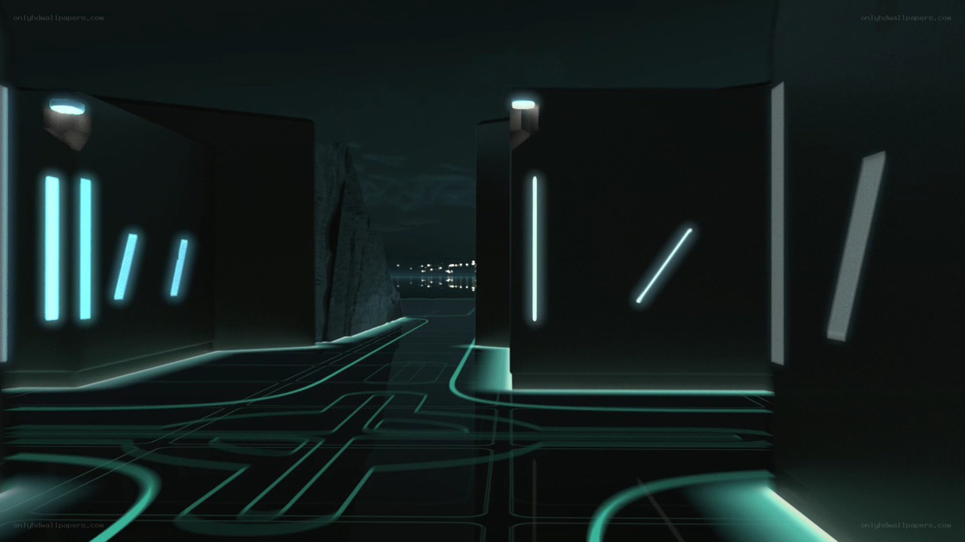 futuristic digital corridor