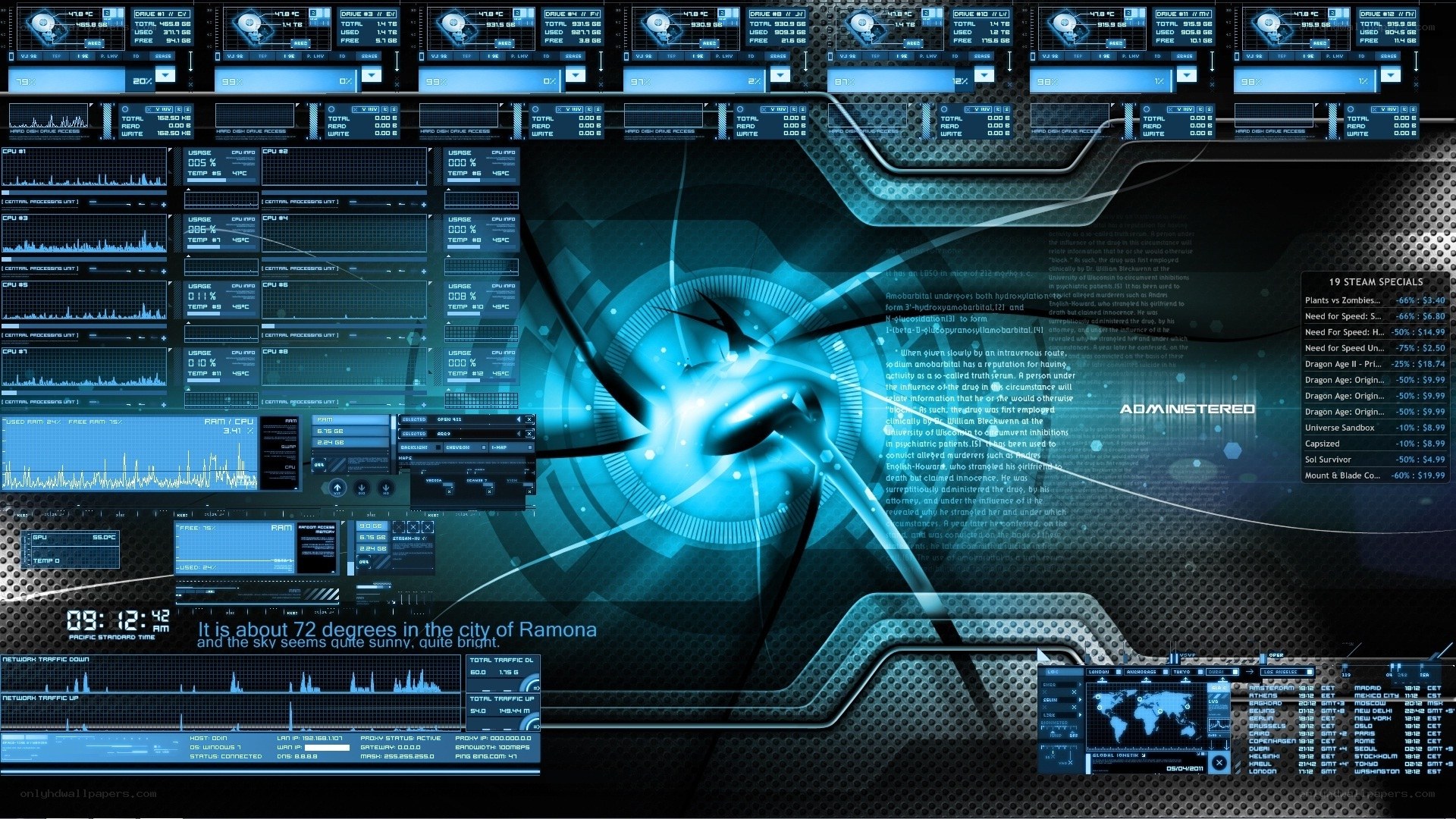 futuristic digital dashboard