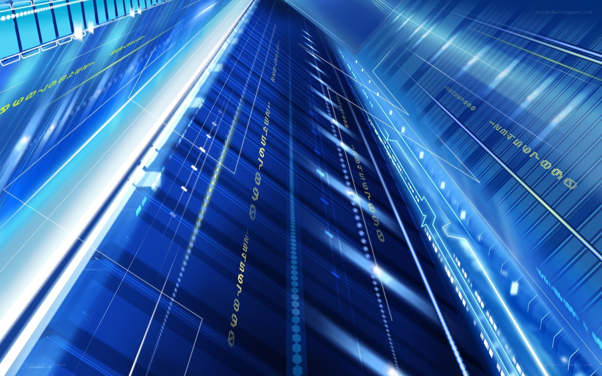 futuristic digital data tunnel