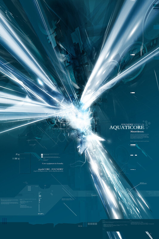 Futuristic digital explosion