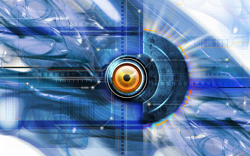 futuristic digital eye interface