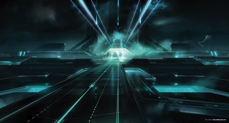 Futuristic Digital Highway — Teal