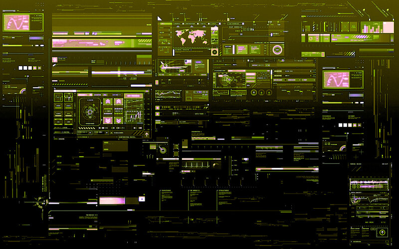 Futuristic Digital Interface — Black, Technological, Digital Art