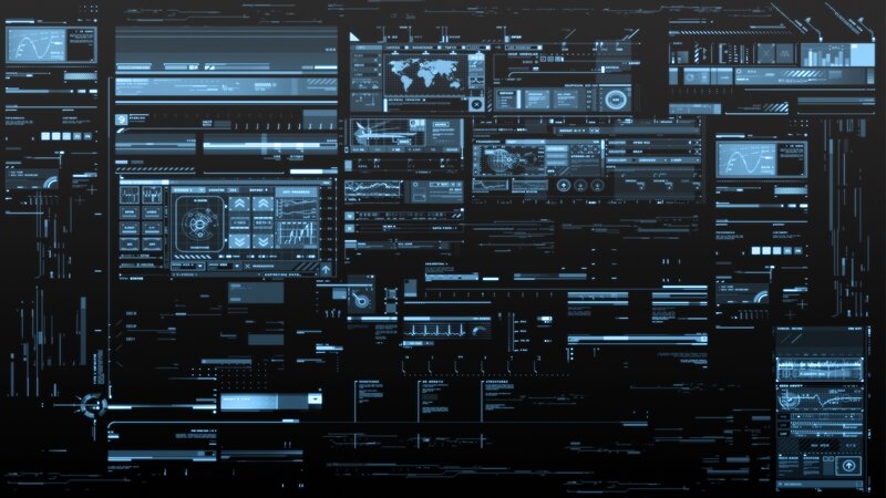 Futuristic Digital Interface — Black, Technological