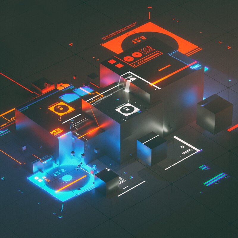 Futuristic Digital Interface — Blue, Technological, 3d Render