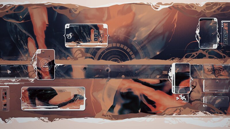 futuristic digital interface collage