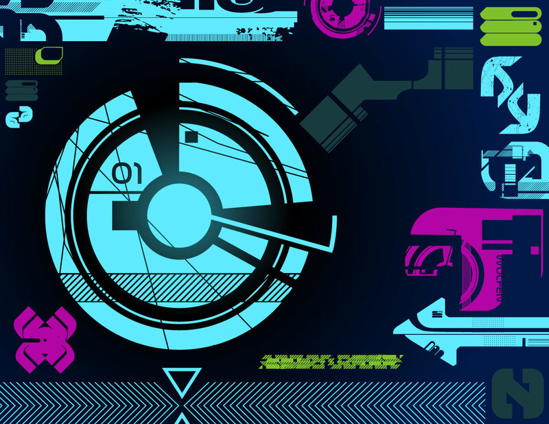 Futuristic Digital Interface — Cyan, Technological